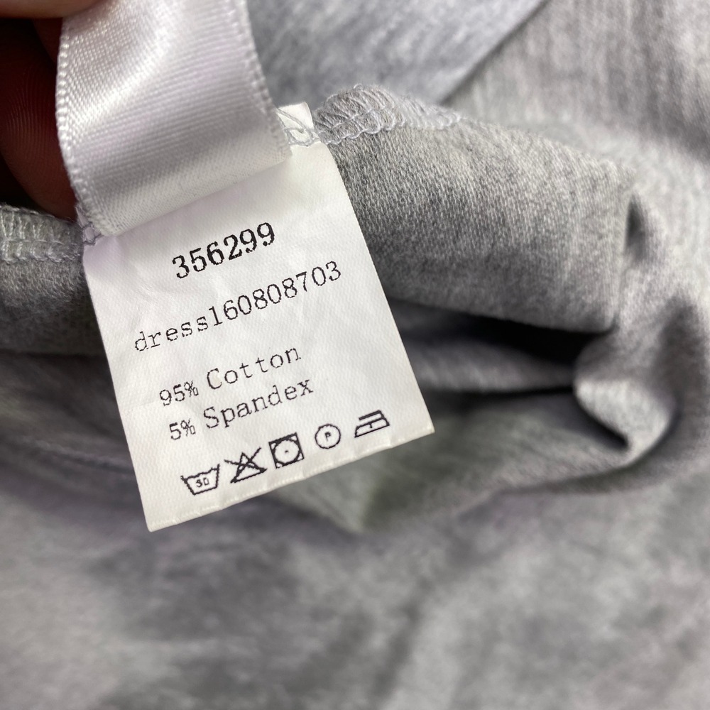 Gray V-Neck Striped Trim Bodycon Mini Dress Short Sleeve Sporty Size S - Picture 7 of 9